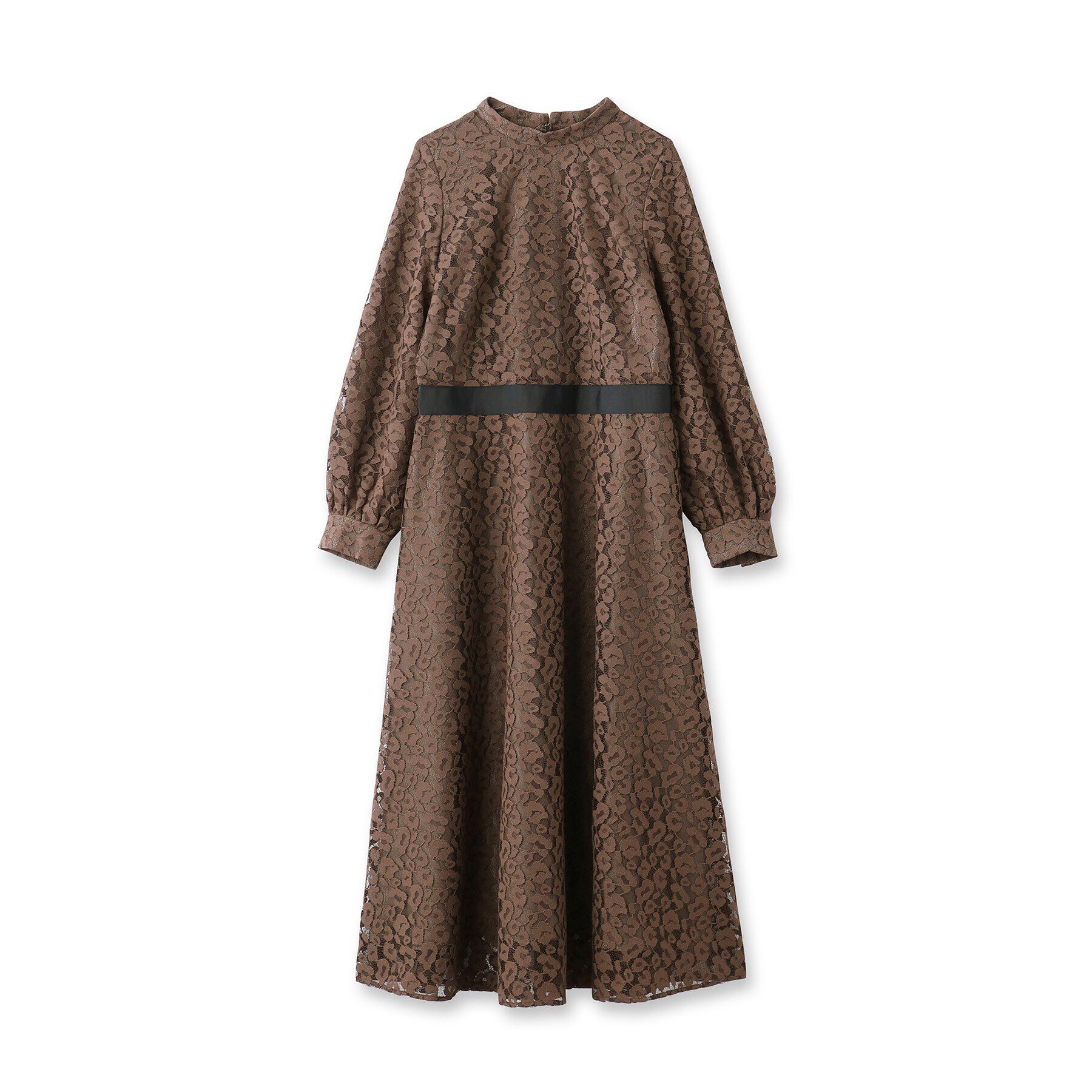 SunaUna「【SS～Lサイズ展開/レオパードレース】スタンドネックワンピース」|ワンピース|