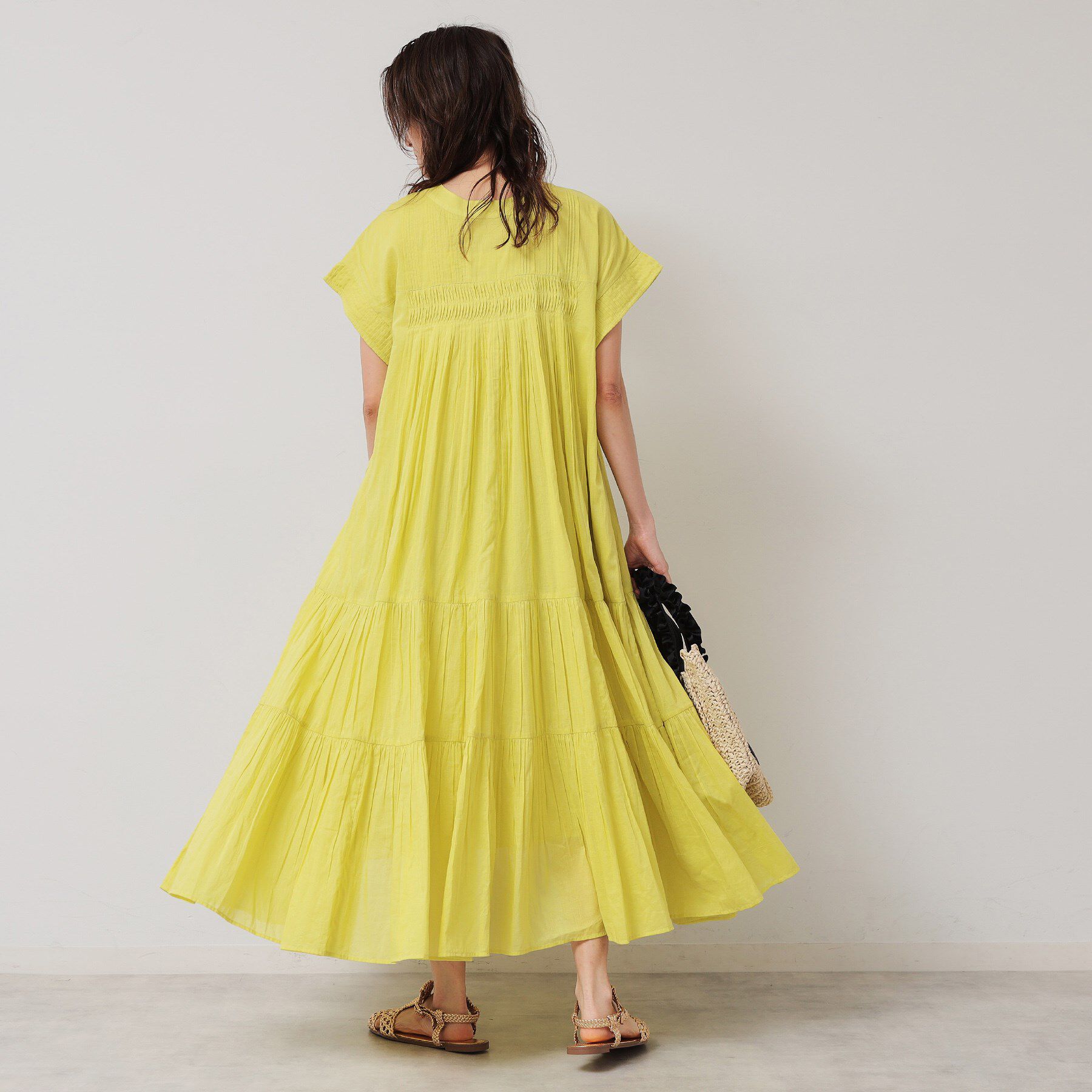 SunaUna「【涼しい！／インド綿】ティアードロングワンピース」|ワンピース|