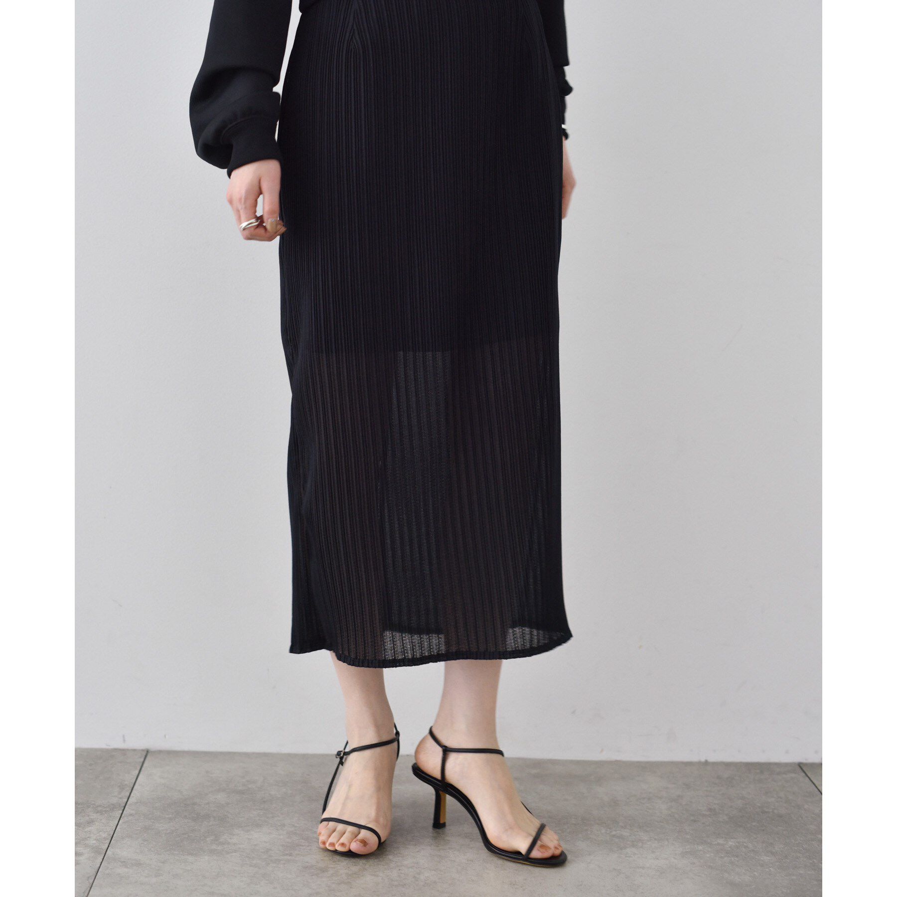 CODE A「sheer pleats skirt」|スカート|