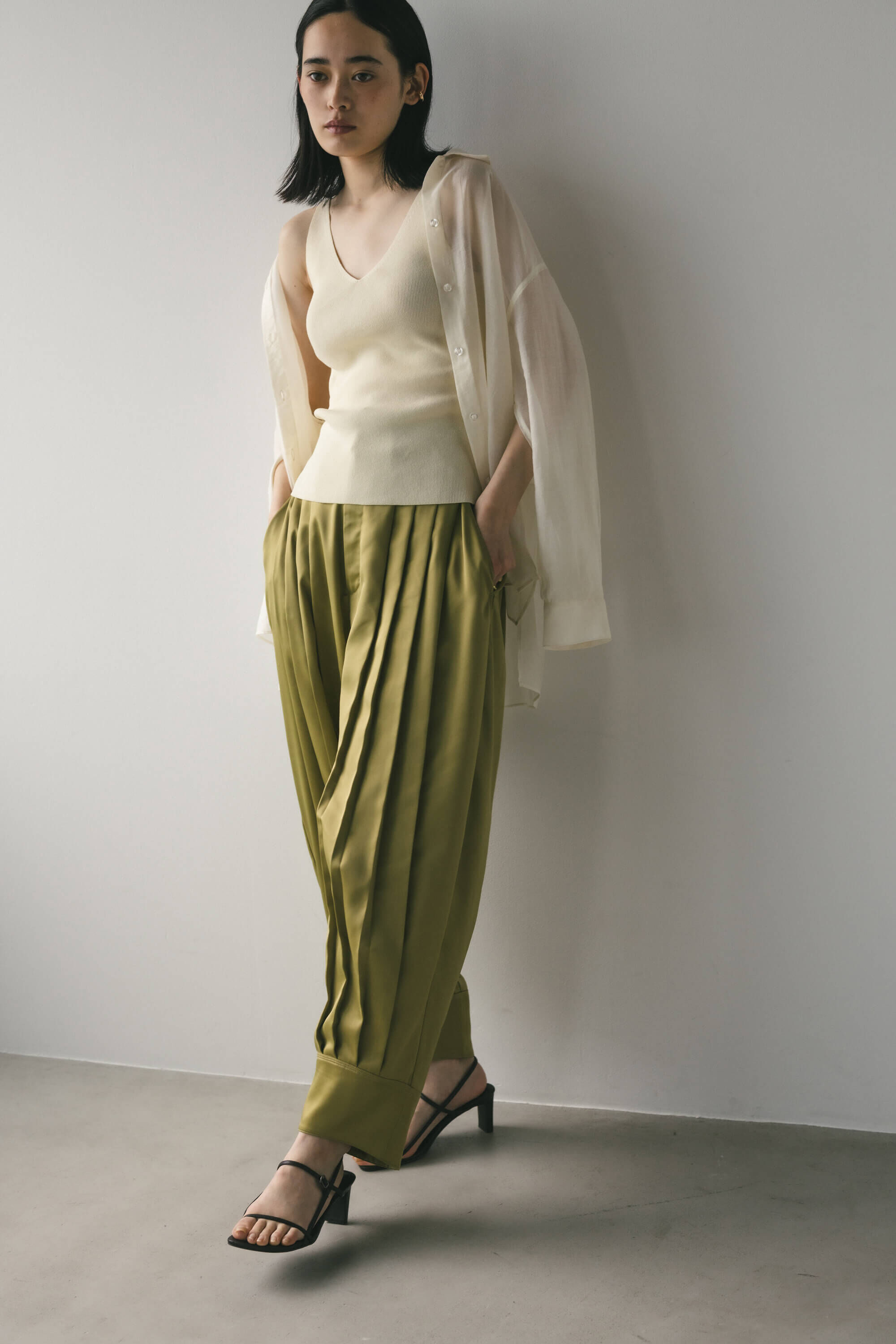 STYLEMIXER「サテンプリーツカフタックパンツ」|その他|