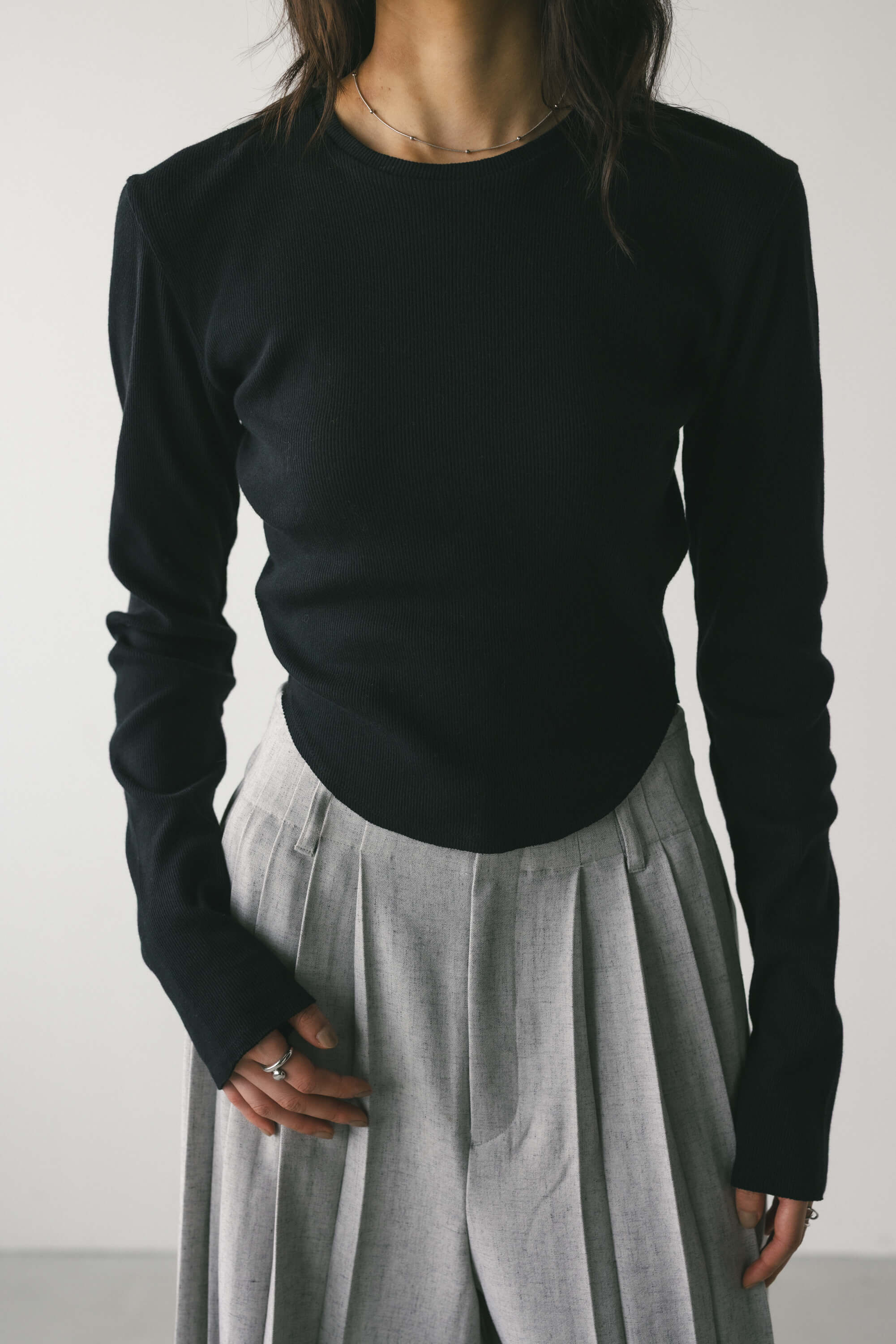 STYLEMIXER「ヘムラウンドリブトップ」|Tシャツ・カットソー|