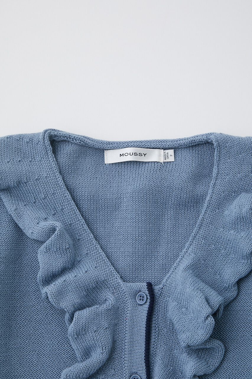 MOUSSY「FITTED RUFFLE KNIT カーディガン」|ニット・セーター|