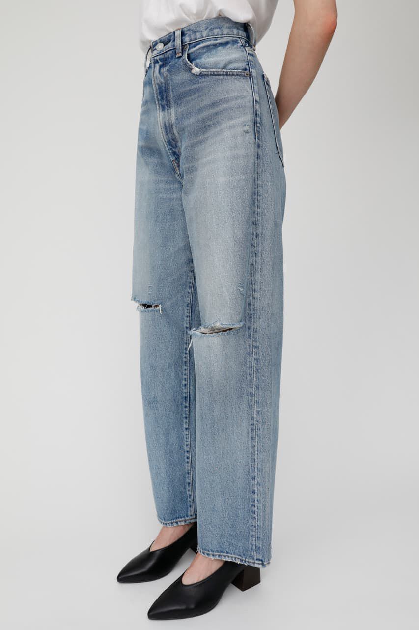 MOUSSY「HW CRASH LOOSE STRAIGHT」|デニム|