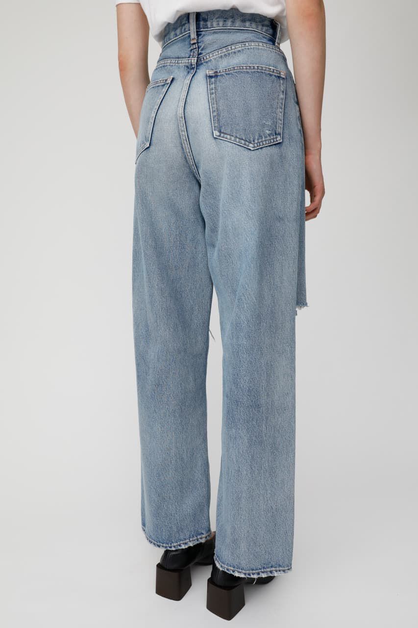 MOUSSY「HW CRASH LOOSE STRAIGHT」|デニム|