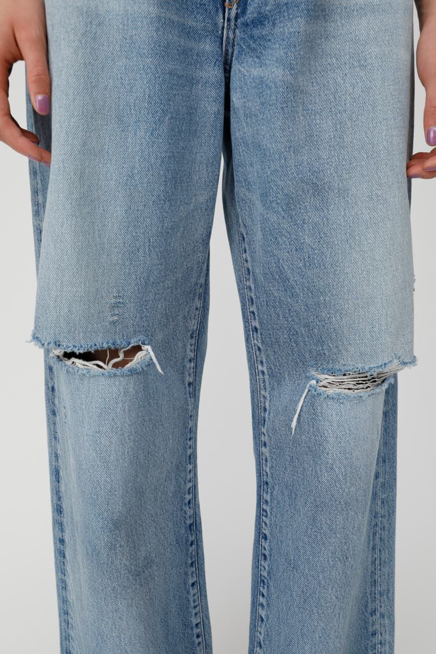 MOUSSY「HW CRASH LOOSE STRAIGHT」|デニム|