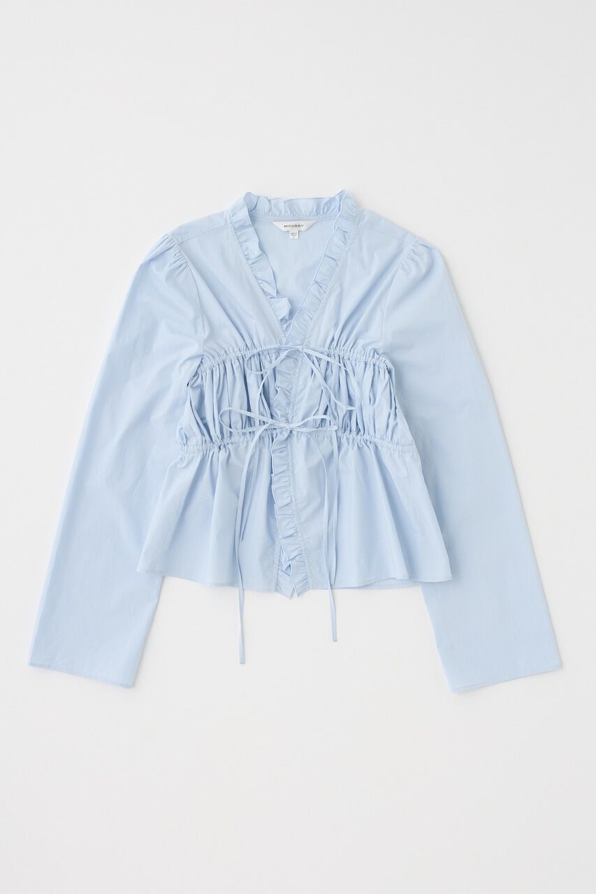 MOUSSY「FRONT RIBBON GATHER ブラウス」|シャツ・ブラウス|