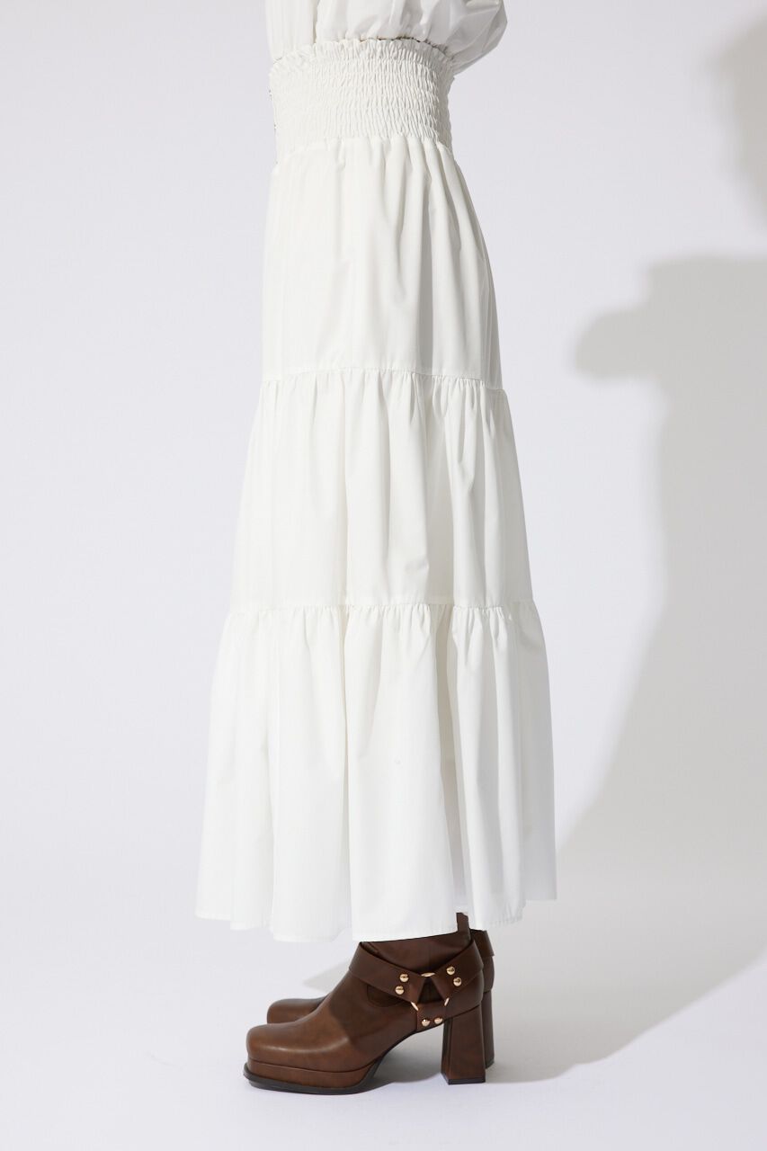 rienda「センターボタンデザインティアードフレアスカート」|スカート|