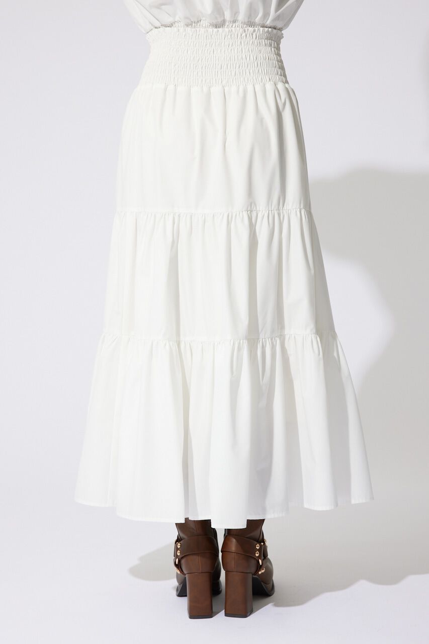 rienda「センターボタンデザインティアードフレアスカート」|スカート|