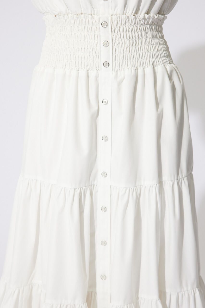 rienda「センターボタンデザインティアードフレアスカート」|スカート|