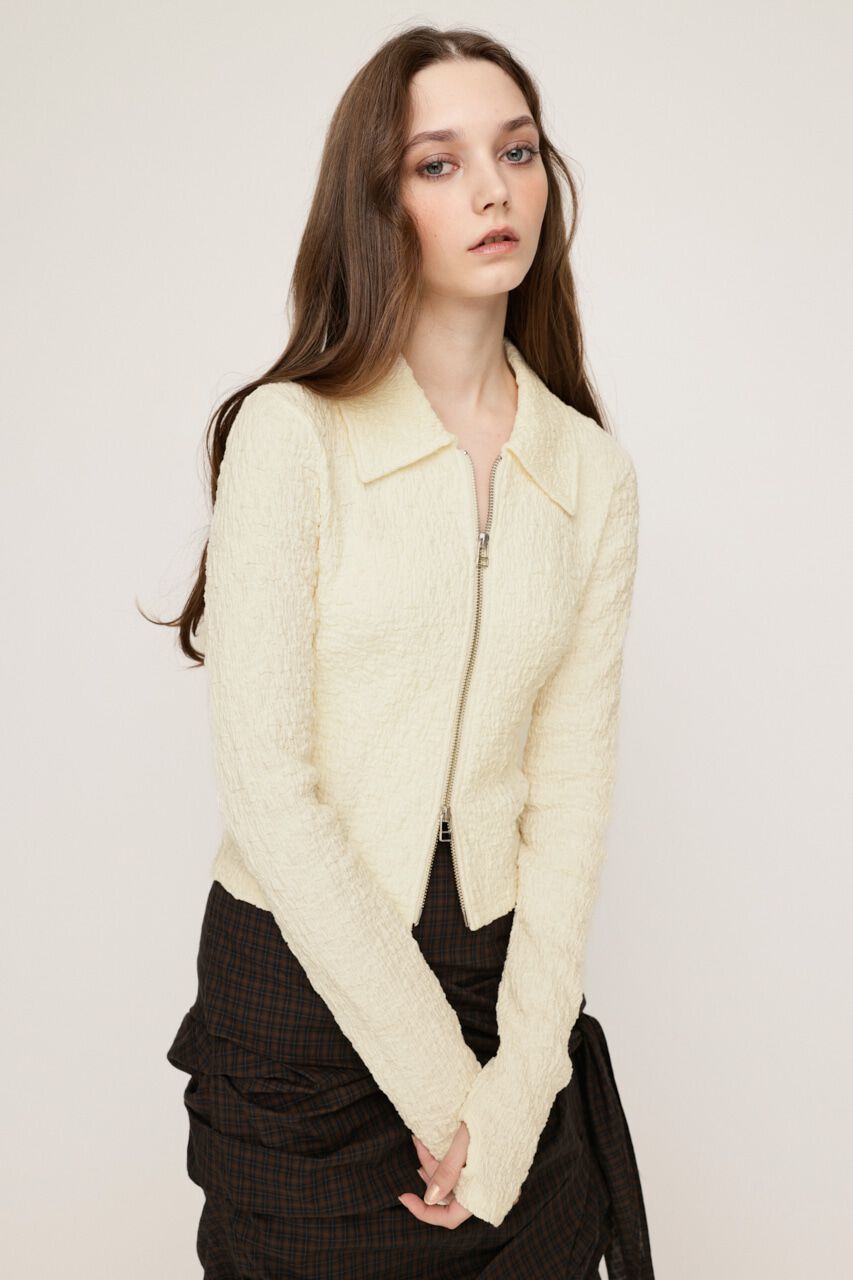 SLY「FRONT ZIP JQ トップス」|Tシャツ・カットソー|O/WHT1