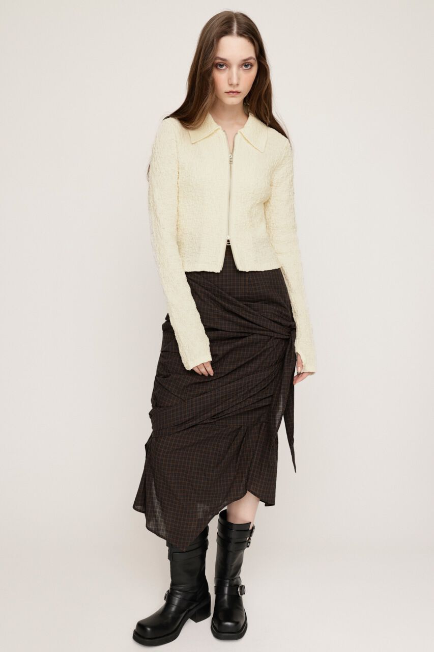 SLY「FRONT ZIP JQ トップス」|Tシャツ・カットソー|