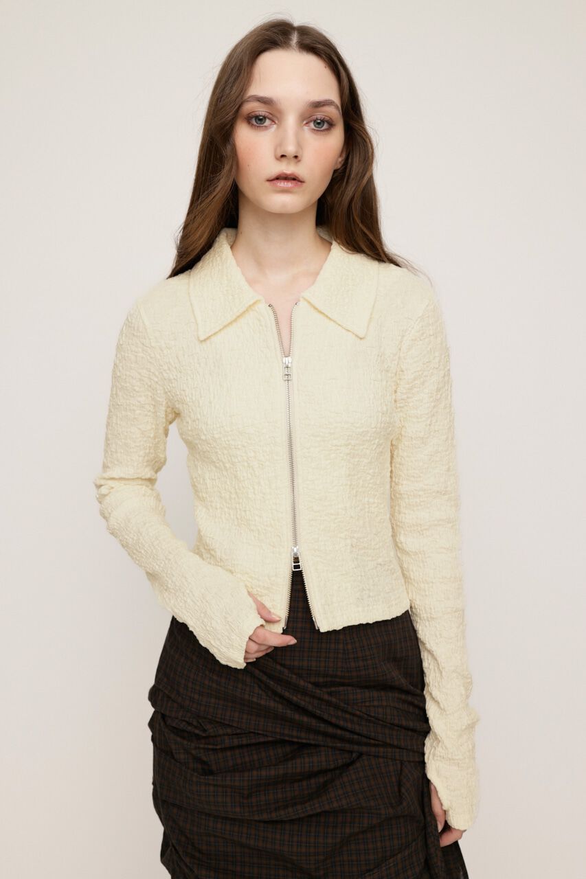 SLY「FRONT ZIP JQ トップス」|Tシャツ・カットソー|