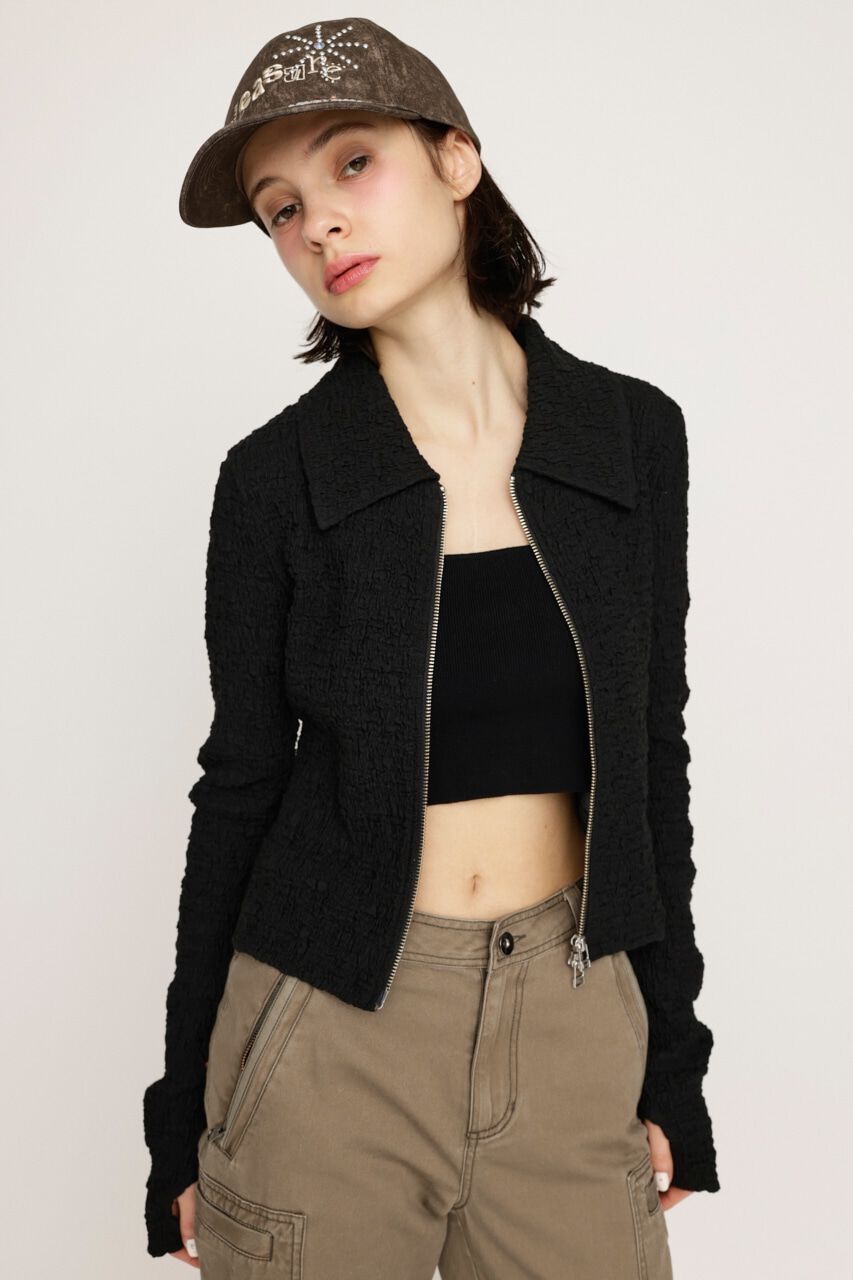 SLY「FRONT ZIP JQ トップス」|Tシャツ・カットソー|