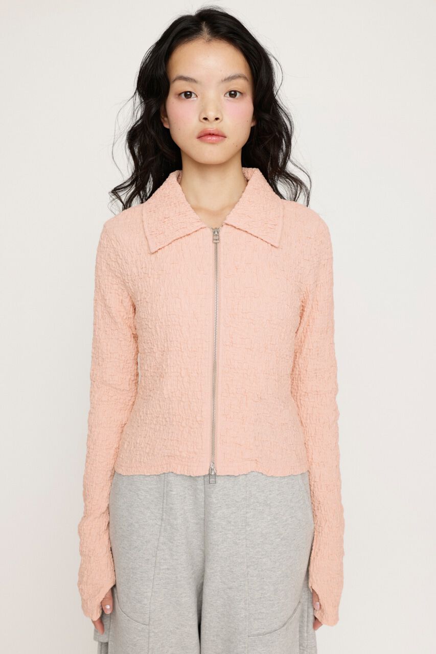 SLY「FRONT ZIP JQ トップス」|Tシャツ・カットソー|