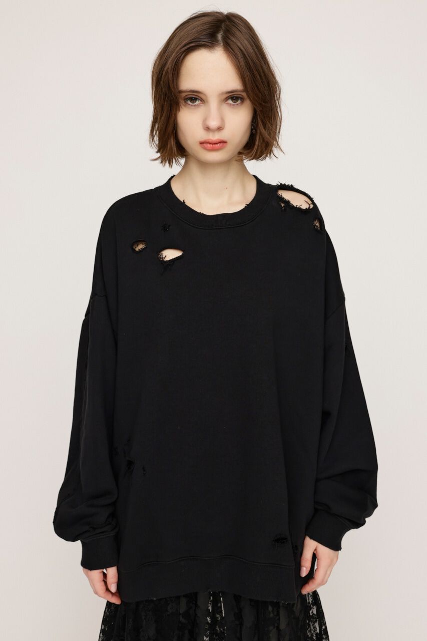 SLY「OVERSIZE DAMAGE スウェット」|Tシャツ・カットソー|