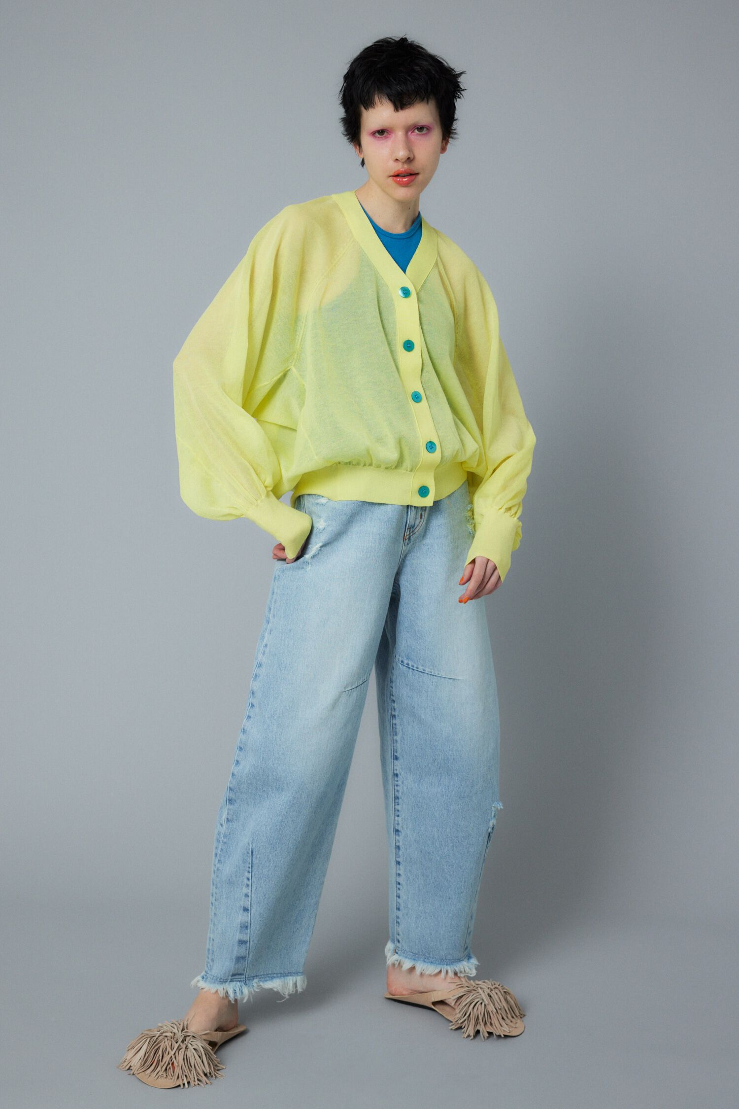 HeRIN.CYE「SUKASHI knit cardigan」|カーディガン|