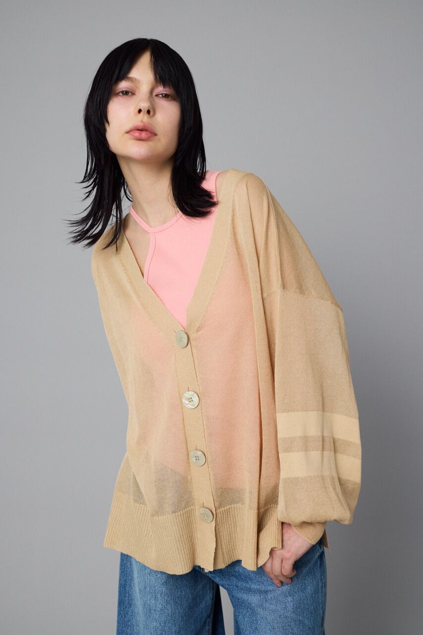 HeRIN.CYE「Sheer line cardigan」|カーディガン|BEG