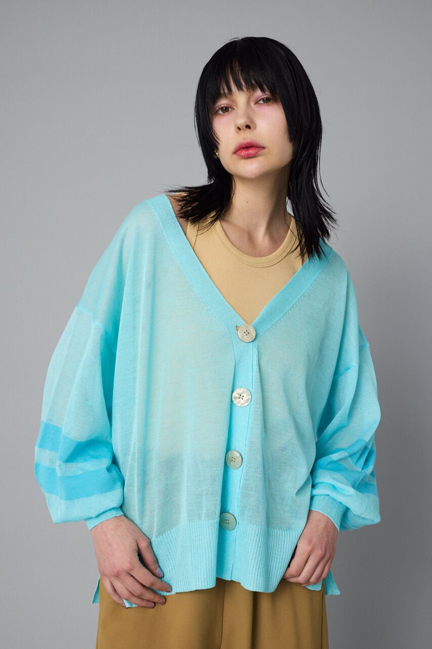 HeRIN.CYE「Sheer line cardigan」|カーディガン|L/BLU1