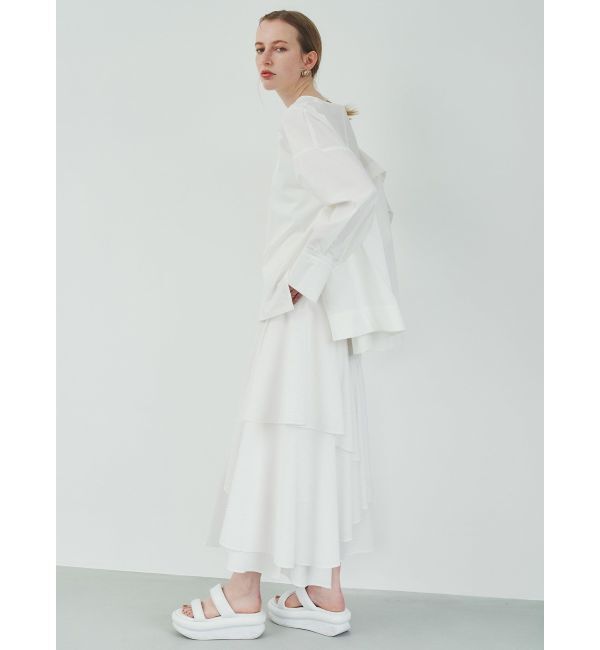 ELENDEEK「SEER SUCKER ASYMMETRY SK」|スカート|