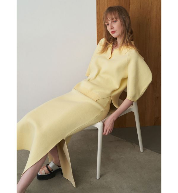 ELENDEEK「SIDE SLIT TIGHT KNIT SK」|スカート|