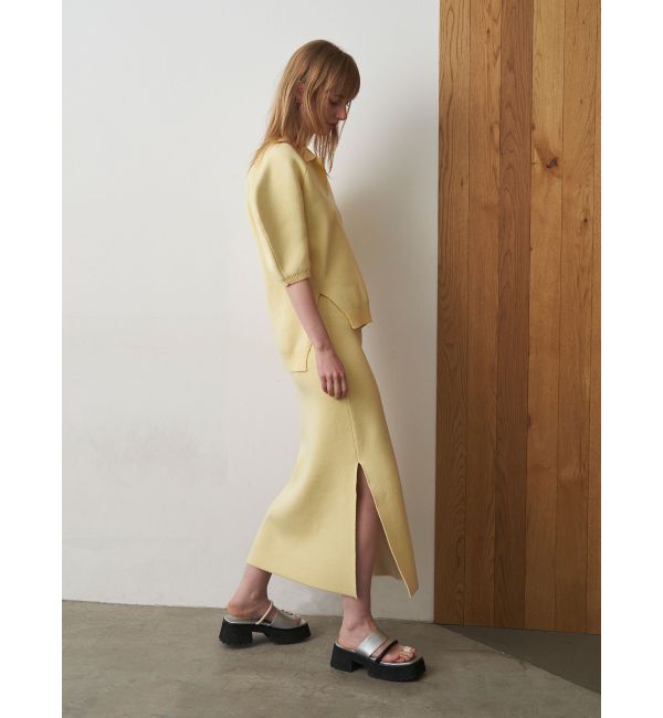 ELENDEEK「SIDE SLIT TIGHT KNIT SK」|スカート|