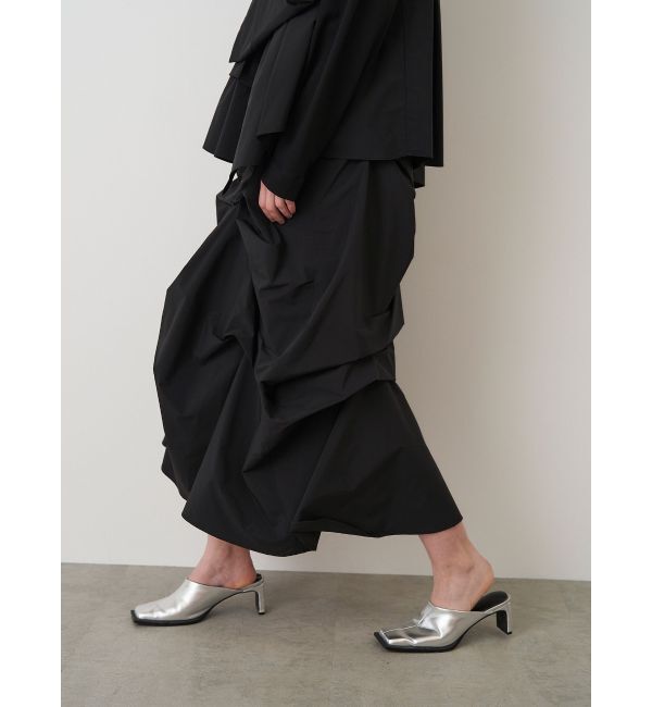 ELENDEEK「TUCK DRAPE TAFFETA SK」|スカート|ブラック