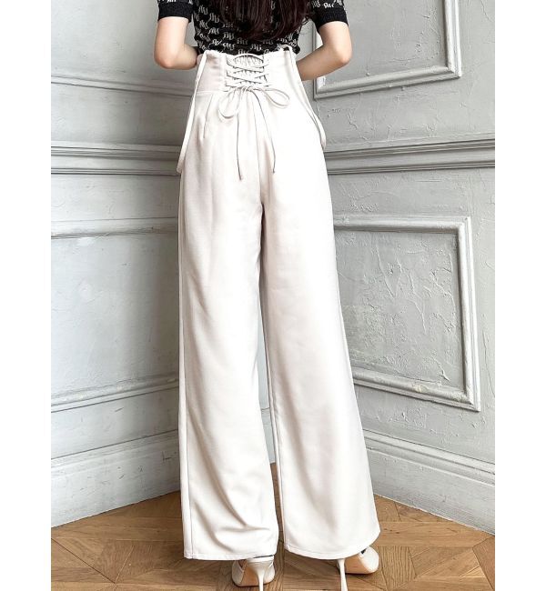 RESEXXY「バックレースアップワイドパンツ」|その他|アイボリー