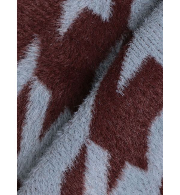 RESEXXY「ハウンドトゥースシャギーニットカーディガン【セットアップ着用可能】」|カーディガン|