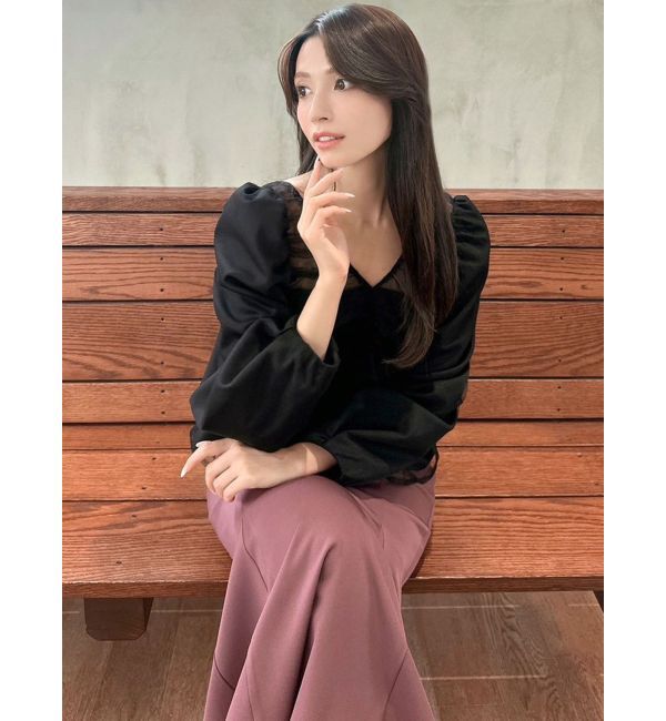 RESEXXY「シャーリングチュールチュニック」|チュニック|