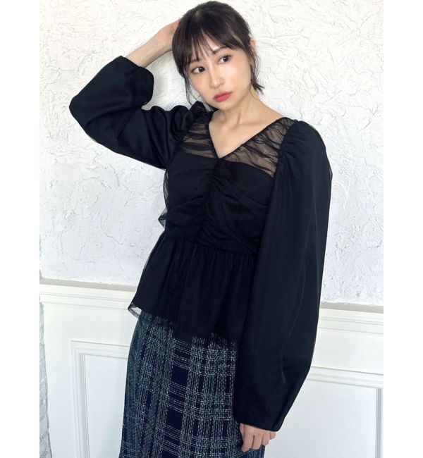 RESEXXY「シャーリングチュールチュニック」|チュニック|