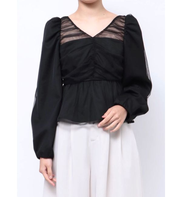 RESEXXY「シャーリングチュールチュニック」|チュニック|