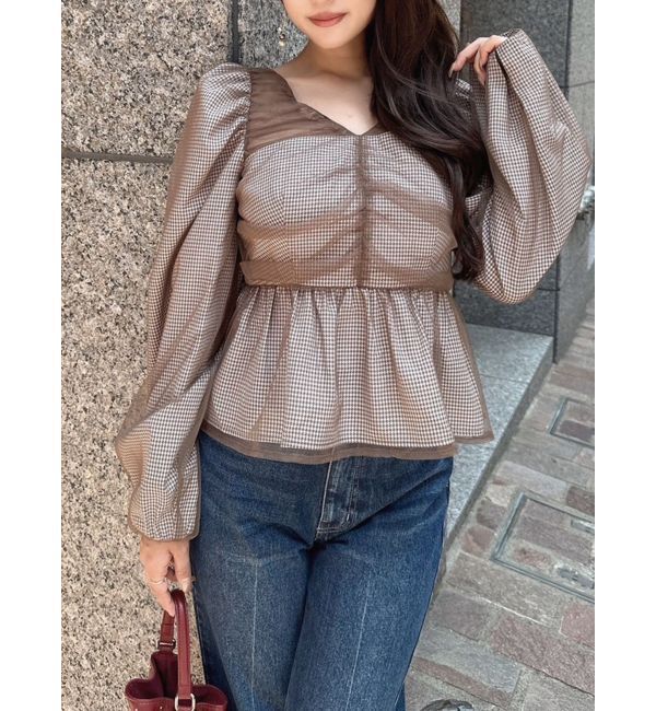 RESEXXY「シャーリングチュールチュニック」|チュニック|ライトミックス