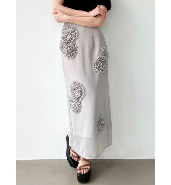 RESEXXY「シアーレイヤードモチーフスカート」|スカート|ライトグレー