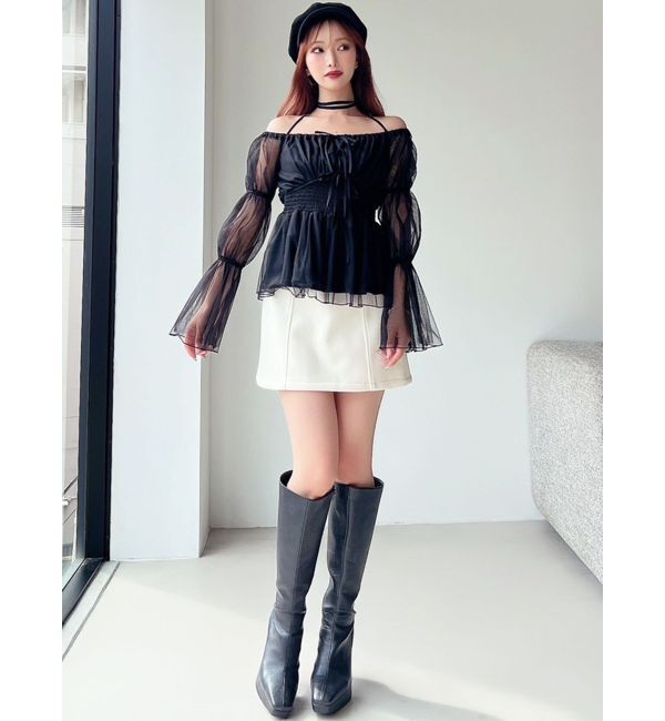 RESEXXY「チョーカーリボンチュニックブラウス」|シャツ・ブラウス|