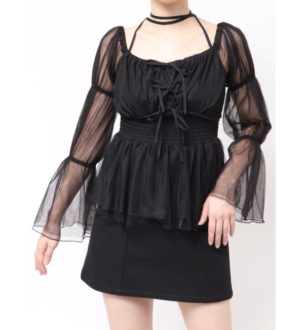 RESEXXY「チョーカーリボンチュニックブラウス」|シャツ・ブラウス|