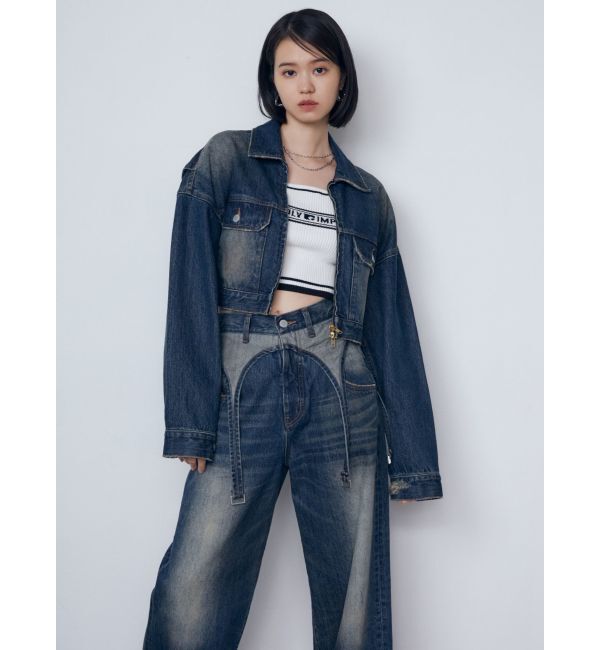 EMODA「サスペンダーワイドジーンズ」|デニム|