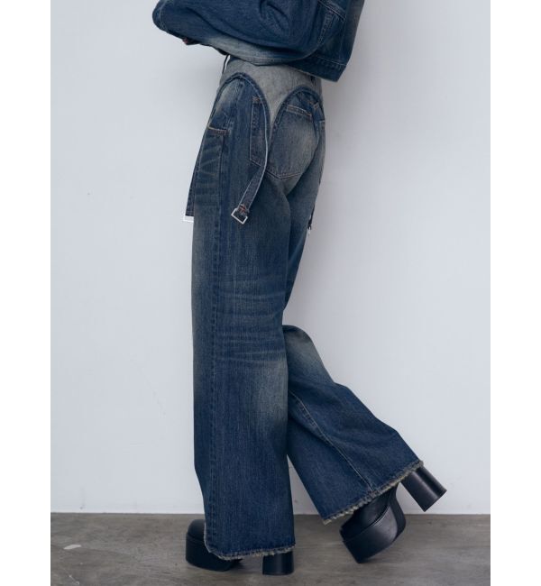 EMODA「サスペンダーワイドジーンズ」|デニム|