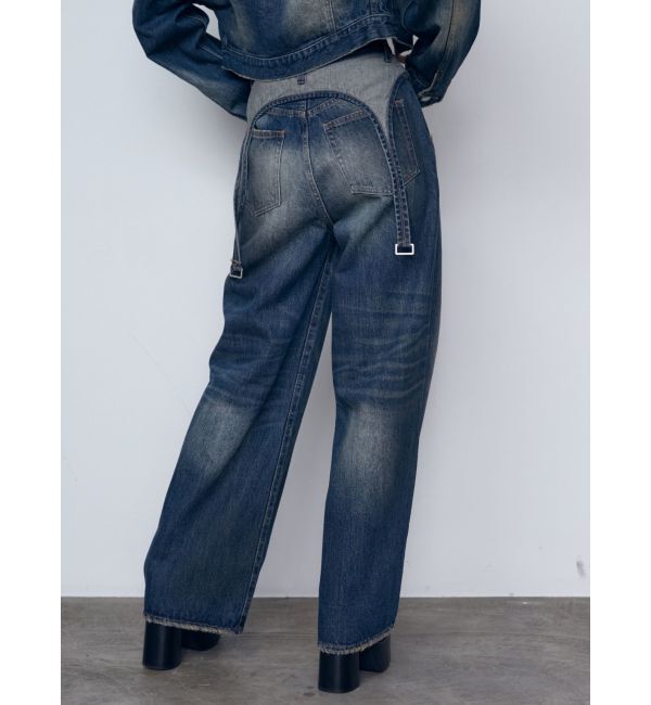 EMODA「サスペンダーワイドジーンズ」|デニム|