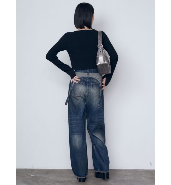 EMODA「サスペンダーワイドジーンズ」|デニム|