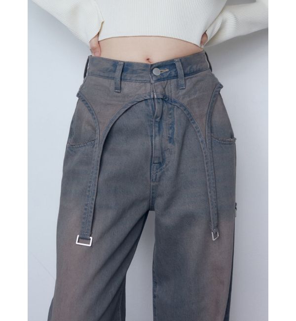EMODA「サスペンダーワイドジーンズ」|デニム|