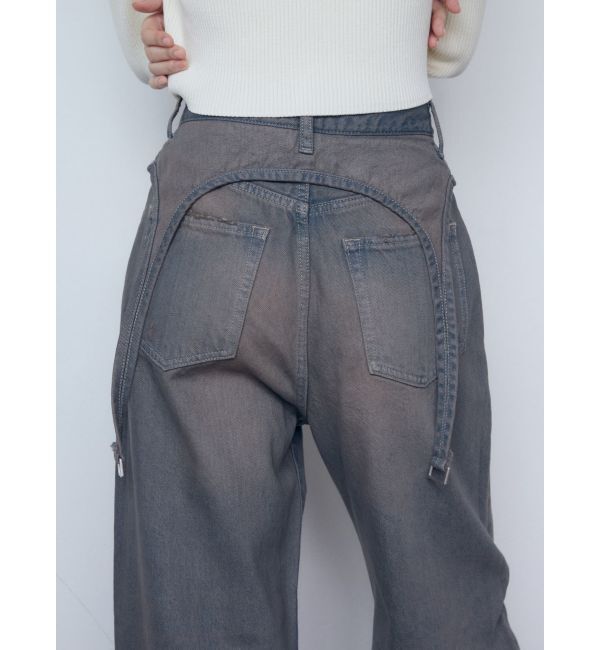 EMODA「サスペンダーワイドジーンズ」|デニム|