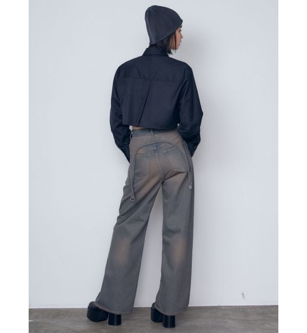 EMODA「サスペンダーワイドジーンズ」|デニム|