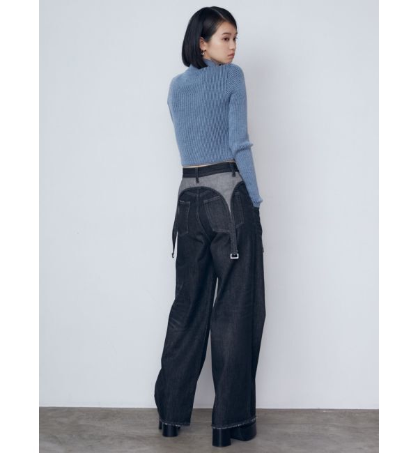 EMODA「サスペンダーワイドジーンズ」|デニム|