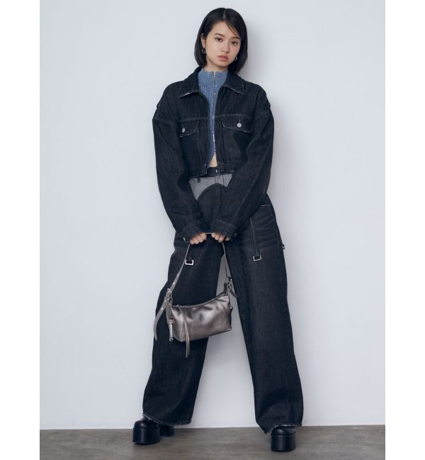 EMODA「サスペンダーワイドジーンズ」|デニム|