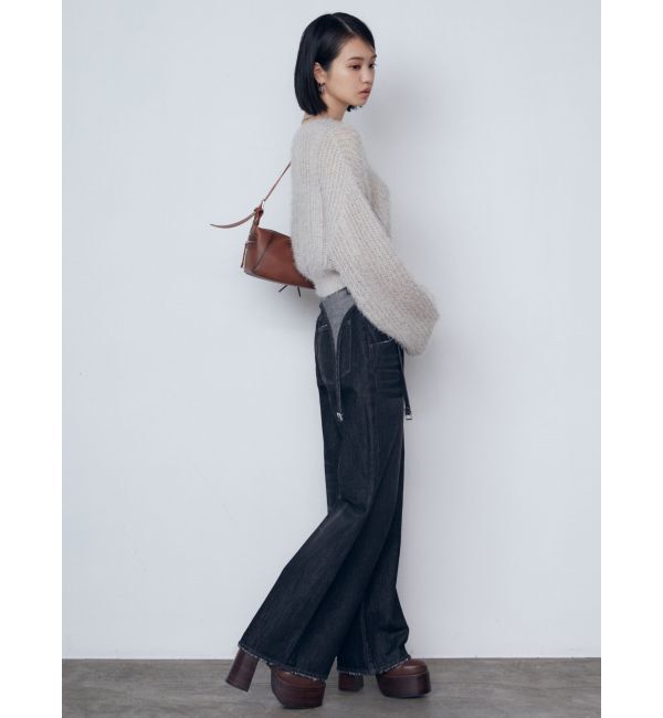 EMODA「サスペンダーワイドジーンズ」|デニム|