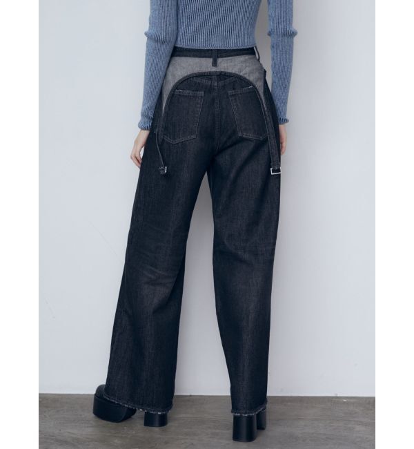 EMODA「サスペンダーワイドジーンズ」|デニム|