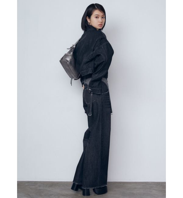 EMODA「サスペンダーワイドジーンズ」|デニム|