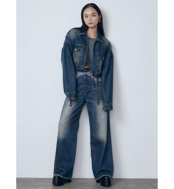 EMODA「サスペンダーワイドジーンズ」|デニム|