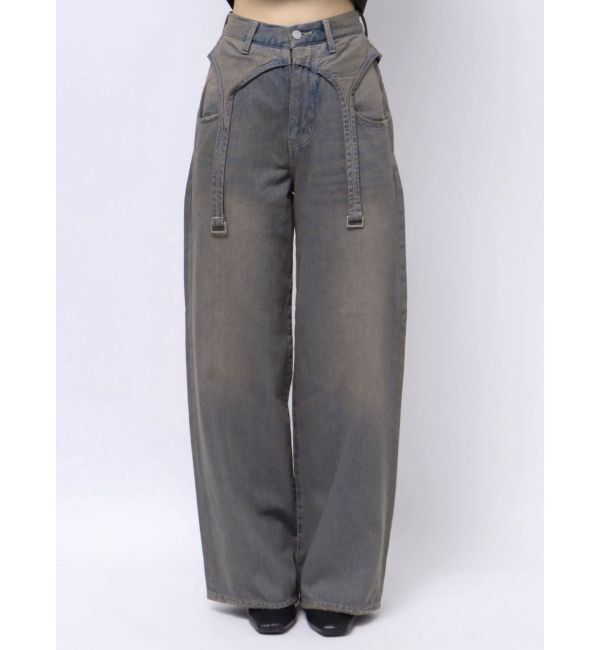 EMODA「サスペンダーワイドジーンズ」|デニム|