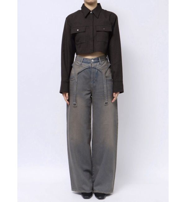 EMODA「サスペンダーワイドジーンズ」|デニム|